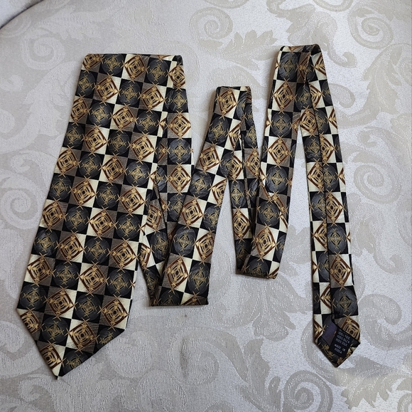 VG VALERIO GARATI Vintage Pure Silk Abstract Print Tie - Picture 2 of 7